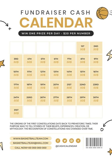 Customize And Get This Elegant Pick A Date Fundraiser Calendar Template