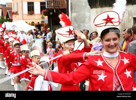 Traditional Feast In A Small Alsatian Village In France Stock Photo Alamy
