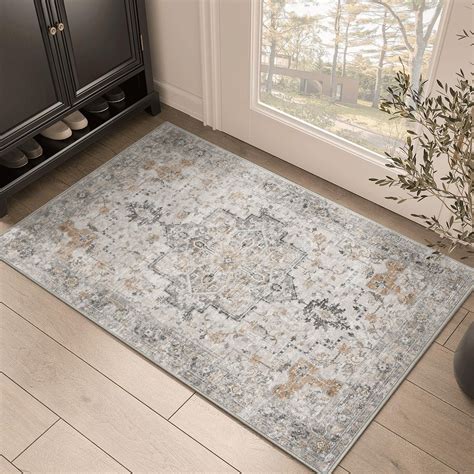 Kueth Modern Area Rug 2x3 Non Slip Hallway Runner Rug Low Pile Machine