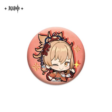 Genshin Impact Chibi Stickers Pearl Tin Badge Yoimiya Newnewonline