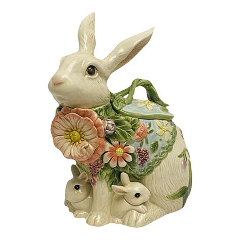 Vintage Fitz Floyd Fauna And Flora Bunny Rabbit Cookie Jar Chairish