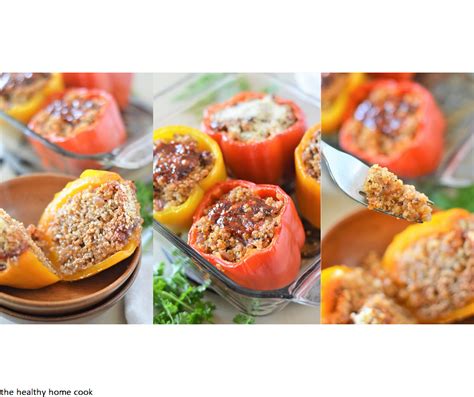 Quinoa And Turkey Stuffed Bell Peppers The Healthy Home Cook Kif