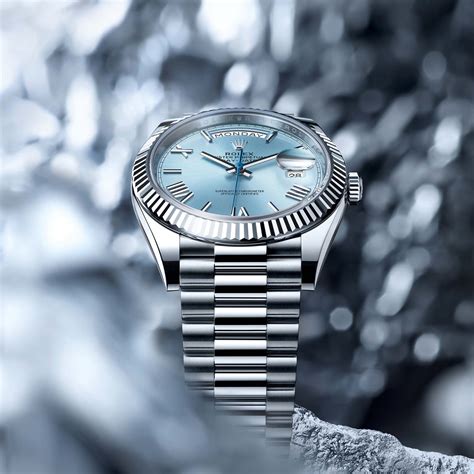 Rolex Day-Date 40 in Platinum now with a Fluted Bezel - Monochrome Watches