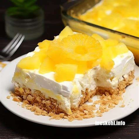 No Bake Pineapple Cream Dessert Ineskohl Kitchen