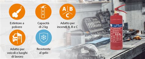 Smartwares Estintore A Polvere 2 Kg Per Incendi ABC Adatto Per