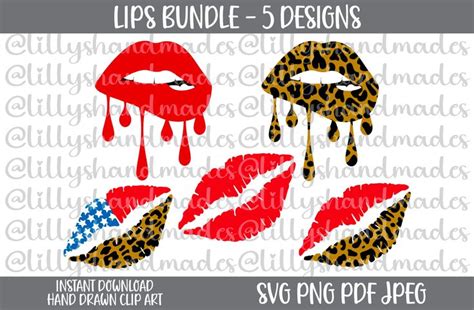 Lips Svg Bundle Dripping Lips Svg Patriotic Lips Svg Lips Clipart