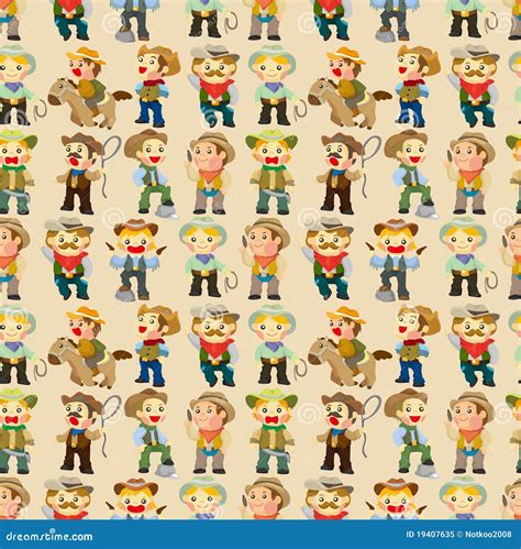 Seamless West Cowboy Pattern Royalty Free Stock Photo Image 19407635