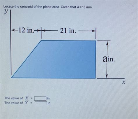 Solved Locate The Centroid Of The Plane Area Given That A Chegg