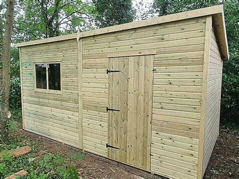 7X5 PENT WOODEN GARDEN SHED TANALISED HEAVY DUTY PRESSURE TREATED