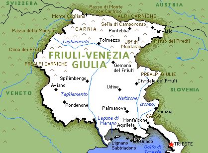 Friuli Venezia Giulia Map Political Regions Italy Map Geographic