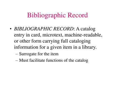 Ppt Marc21 Bibliographic Record Powerpoint Presentation Free