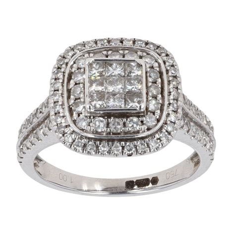 Ct White Gold Ct Diamond Cluster Ring Rams Ramsdens