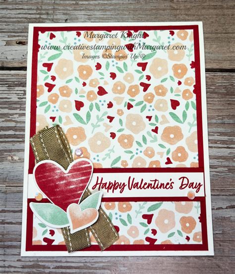 Country Floral Lane Valentines Card Creative Stamping With Margaret