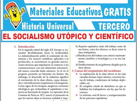 El Socialismo Utópico Y Científico Para Tercer Grado De Secundaria