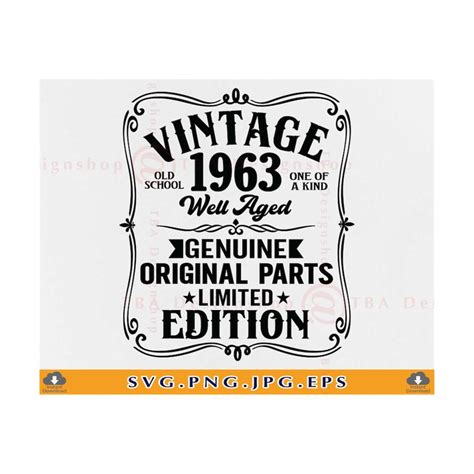 60th Birthday SVG 60th Birthday Shirt SVG 1963 Vintage Svg Inspire