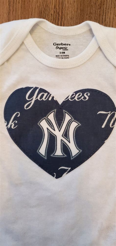 New York Yankees Heart Onesie Etsy