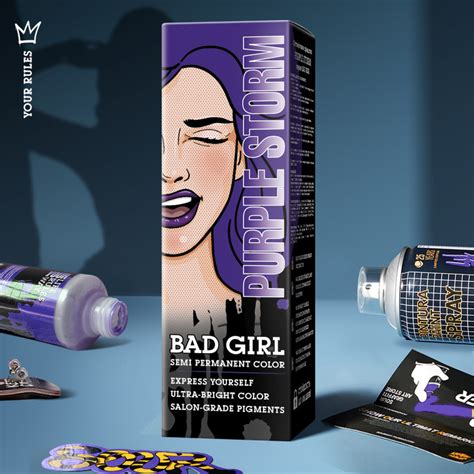 Краска для волос Bad Girl Purple Storm фиолетовый, 150мл - купить с ...