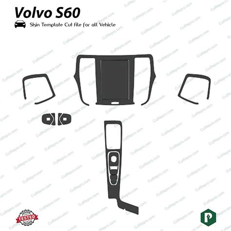 Volvo S60 Car Interior Ppf Or Wrap Template Vector