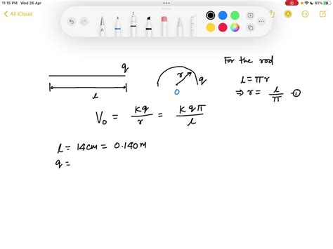 Solved A Uniformly Charged Insulating Rod Of Length Cm Is Bent