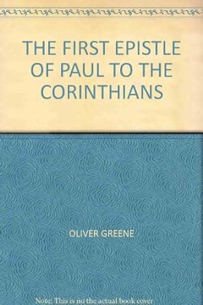 The First Epistle Of Paul The Apostle To The Corinthians Greene