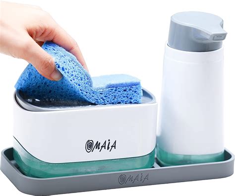 Omaia 4 In 1 Dish Soap Dispenser Set Kitchen Soap Dispenser With