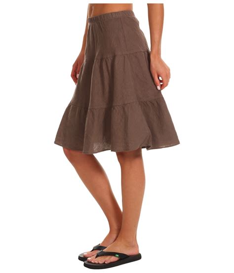 Allen Allen Tiered Knee Length Long Skirt Mushroom Shipped Free At Zappos