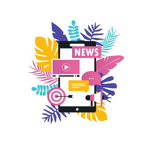 Online News Newspaper News Website Flat Vector Illustration 1881636