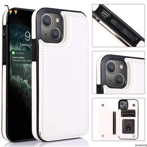 Кожаный чехол для iPhone 13 Mini с отделением для карты/ Чехол-кошелек ...