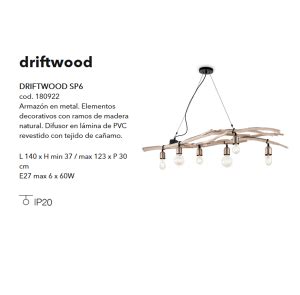 Lámpara colgar DRIFTWOOD SP6 Iluminoteca