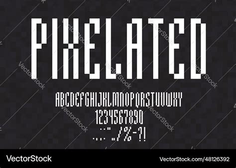 Pixel font 8 bit geometric alphabet typeface Vector Image