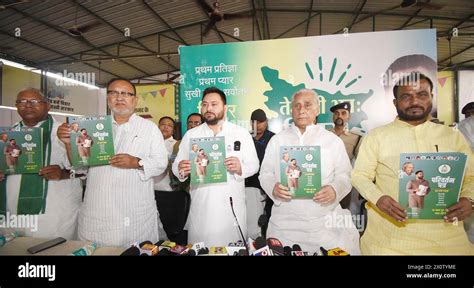 Patna India April 13 Rjd Leader Tejashwi Yadav And Others Releasing