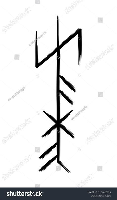 Hand Drown Full Editable Norse Bindrune Symbol Royalty Free Stock