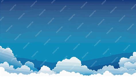 Premium Vector | Blue Sky and Clouds Vector Scene