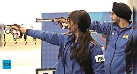 Manu Bhaker Sarabjot Singh Bag Mixed Team Pistol Title At Shooting Nationals Bhopal News