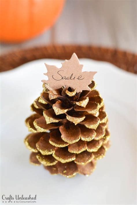 Place Card Settings Diy Fall Pinecones Crafts Unleashed