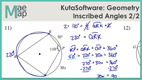 Inscribed Angles Worksheets