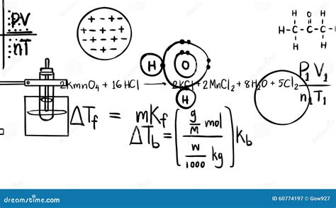 Animation Of Chemistry Theory Equation And Mathematical Formula Of Element Molecule Bond With