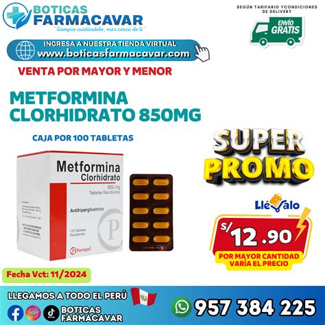 Metformina Clorhidrato Mg Boticas Farmacavar