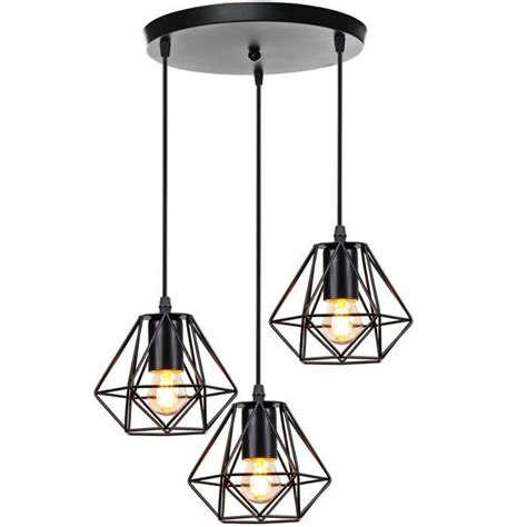 Stoex Suspension Vintage Industrielle Lustre Cage Diamant En M Tal