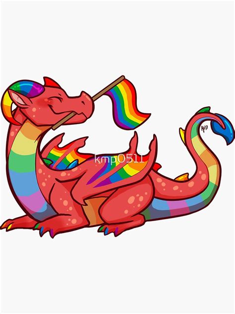 Gay Pride Flag Dragon 1st Edition Sticker For Sale By Kmp0511