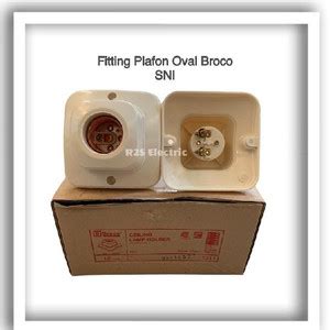 Jual Blueacc Fitting Lampu Plafon Oval Broco Cream Fitting Plafon