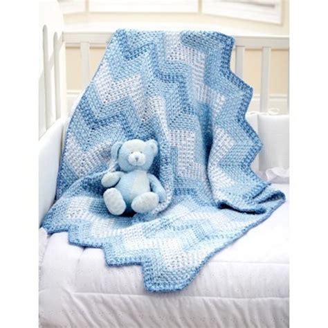 Cascading Ripples Blanket In Bernat Baby Coordinates Solids Knitting