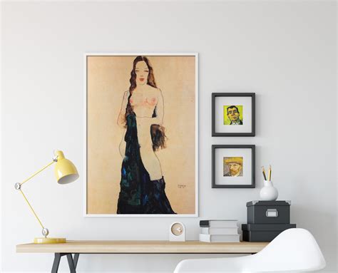 Egon Schiele Standing Naked Girl With Long Black Hair Poster