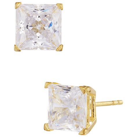 MorningSave Savvy Cie 14K Solid Gold Post 4 00 TCW And Princess Cut