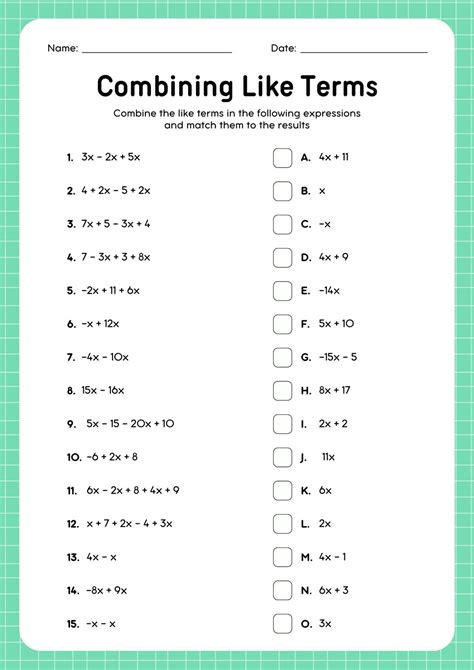 Free Printable 8th Grade Math Worksheet Templates Canva Worksheets