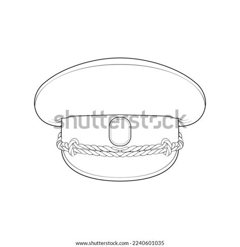 Outline Military Cap Vector Illustration Isolated Stock Vector Royalty