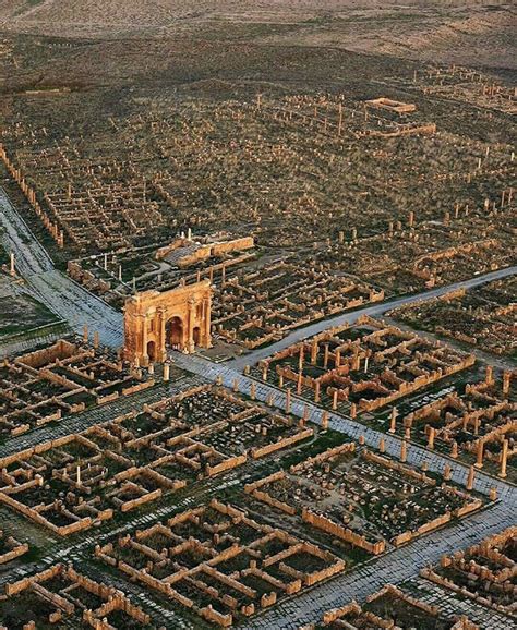 The Ancient Roman City Of Timgad In The Aurès Mountains Of Algeria It