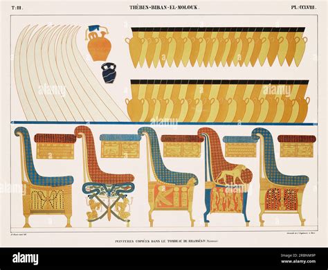 Paintings Copied From The Tomb Of Ramses Iv Stock Photo Alamy