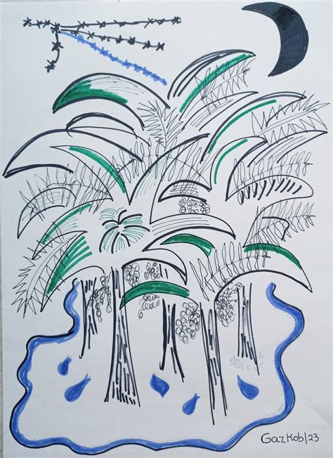 Oasis Drawing by A Gazkob | Saatchi Art