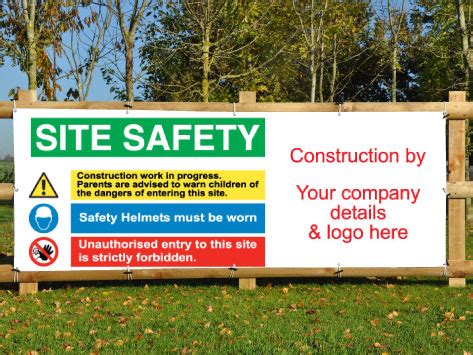 Site Safety Construction Site Banners Ideal For Heras Fencing